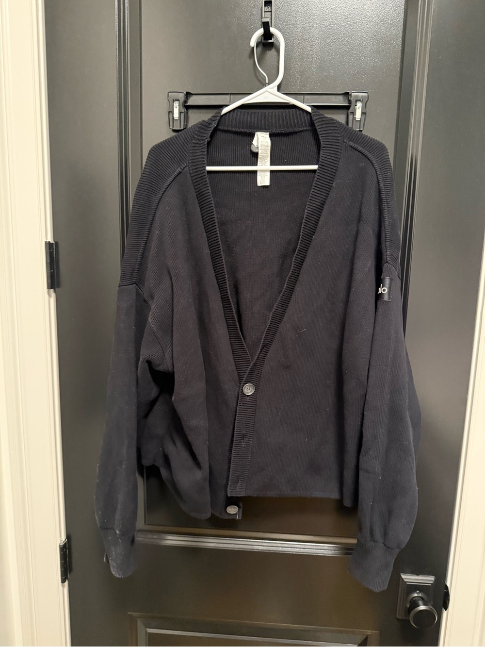 Black Button-Front Cardigan Alo Sweater